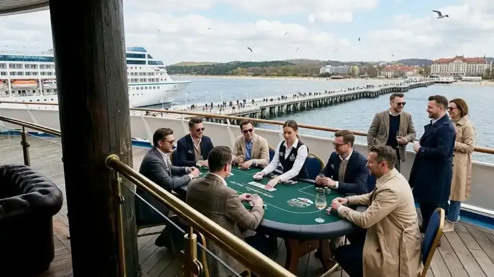 Degustacja serwowana przy stole pokerowym