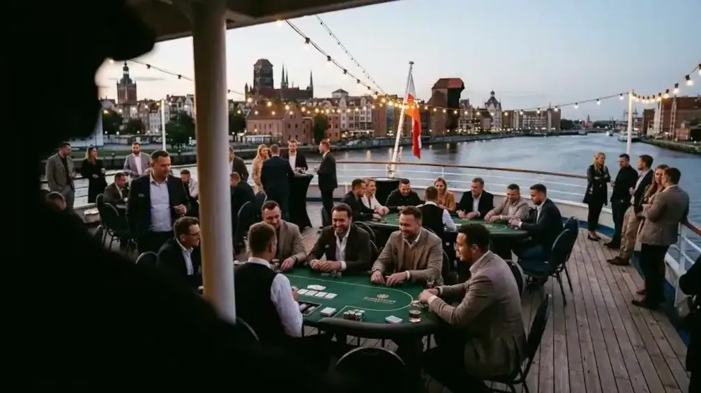 Sala po montażu — kasyno na morzu
